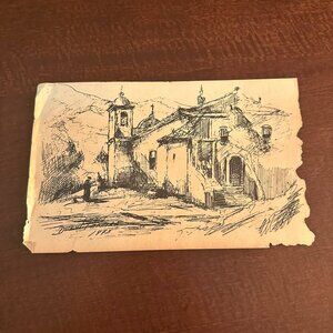 Durval Pereira 1943 Brazil Sketch Print w/ Bio – Vintage Artist Ephemera